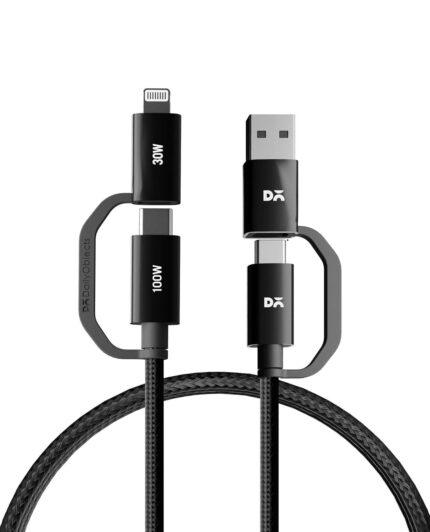 DailyObjects SURGE Kevlar Core 4-in-1 100W Charging Cable|USB-A,Type-C